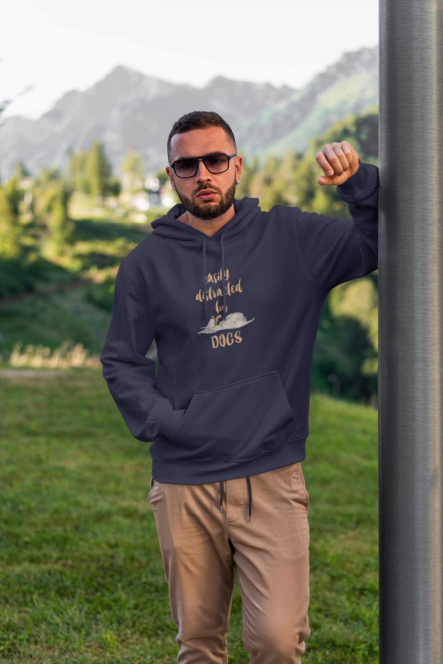 
                  
                    man wearing cotton comfortable hoodie for dog lovers
                  
                