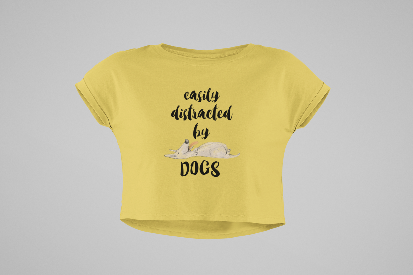 
                  
                    Woman wearing dog lovers tshirt crop top
                  
                