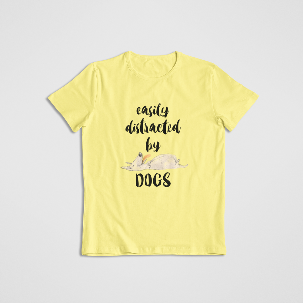 easily distracted by dogs tshirt for dog lovers