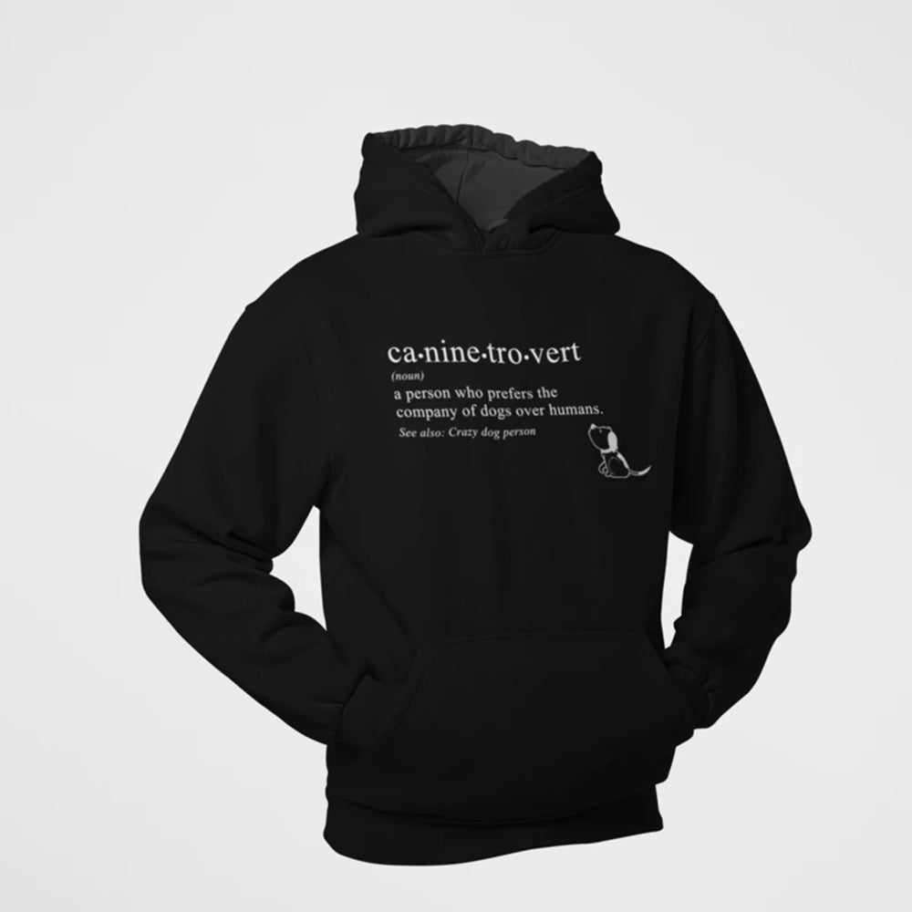 caninetrovert cotton hoodie for dog lovers