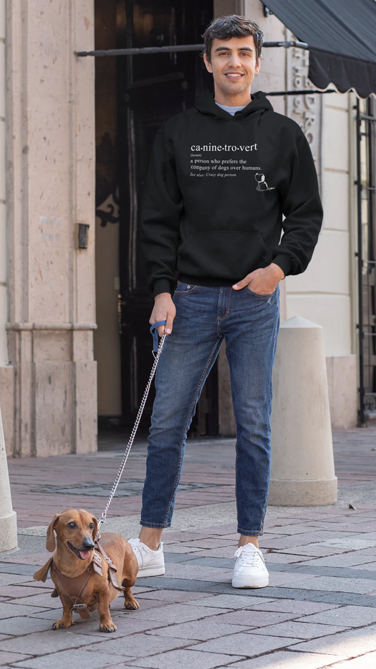 
                  
                    caninetrovert cotton hoodie for dog lovers
                  
                