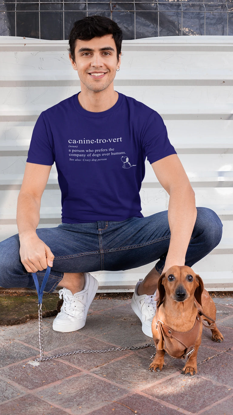 caninetrovert cotton t-shirt for dog lovers