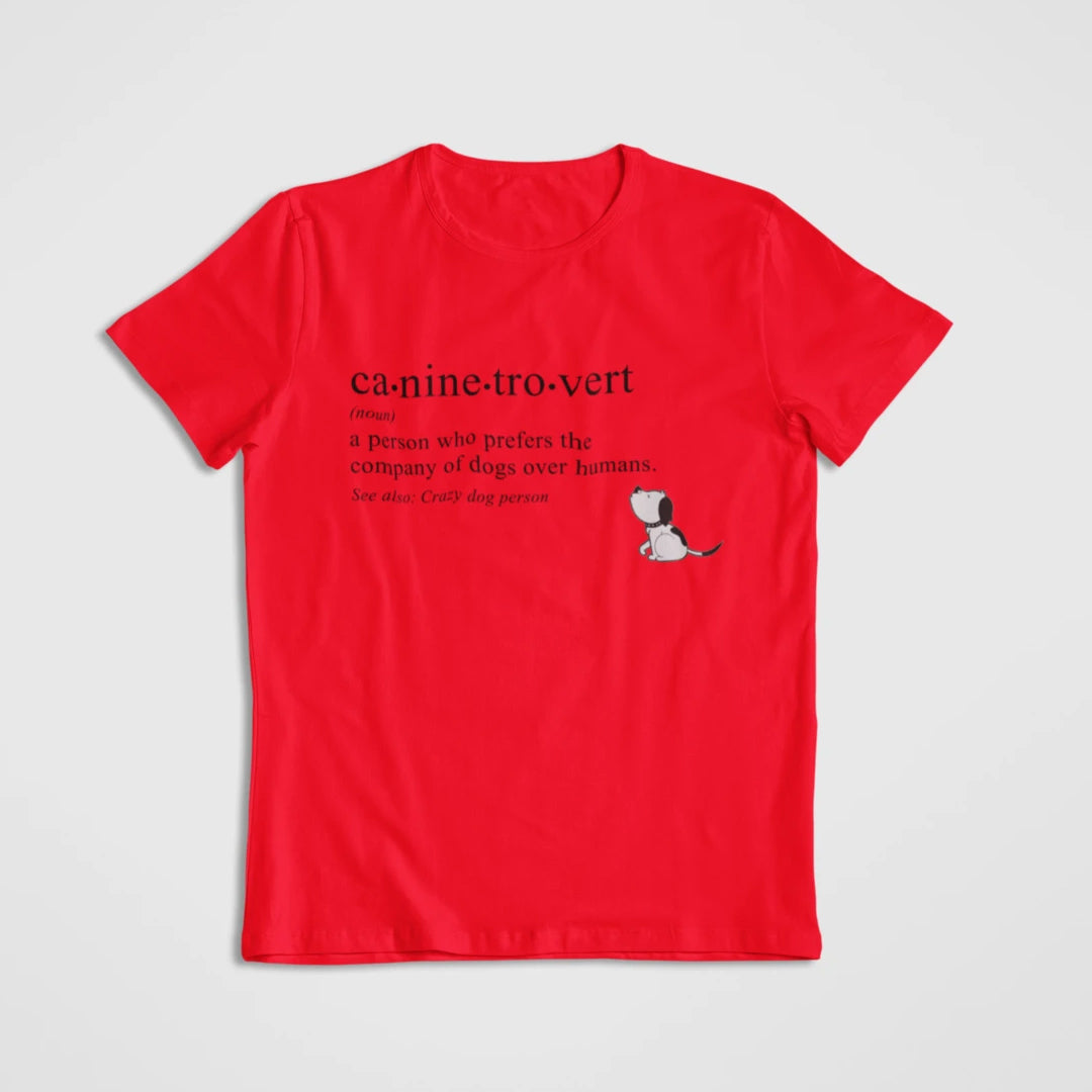 caninetrovert cotton t-shirt for dog lovers