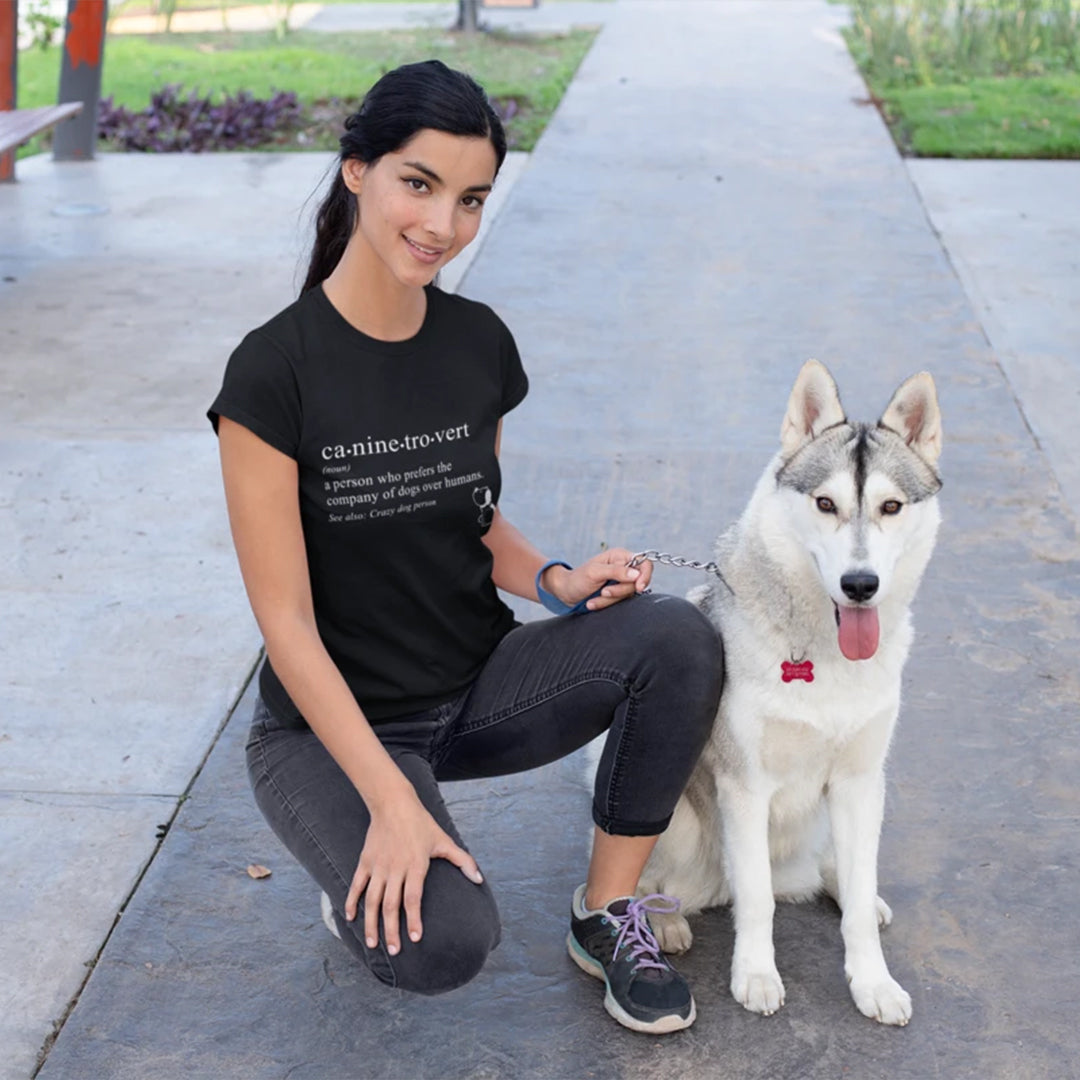 caninetrovert cotton t-shirt for dog lovers