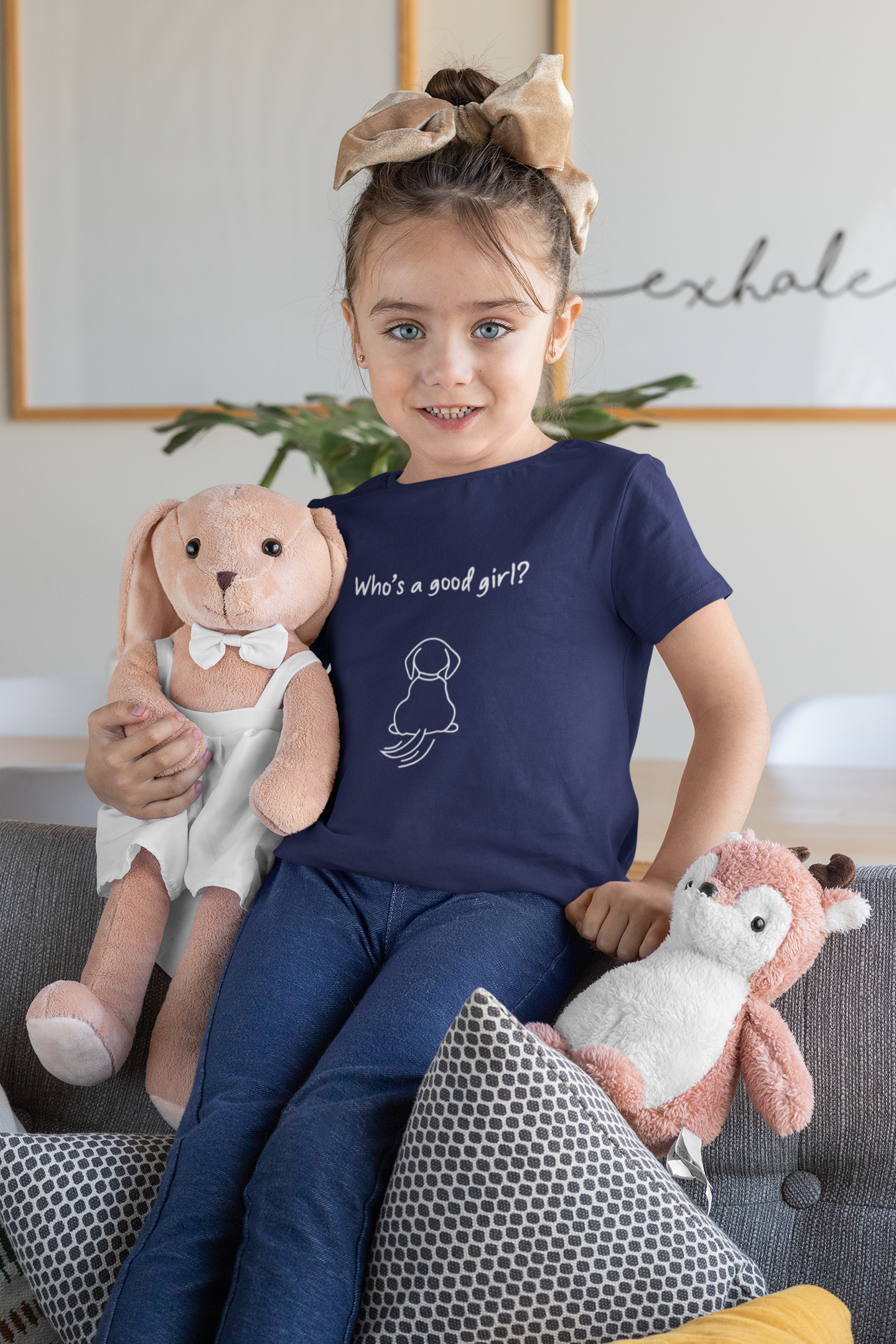 girl wearing floof good girl tshirt