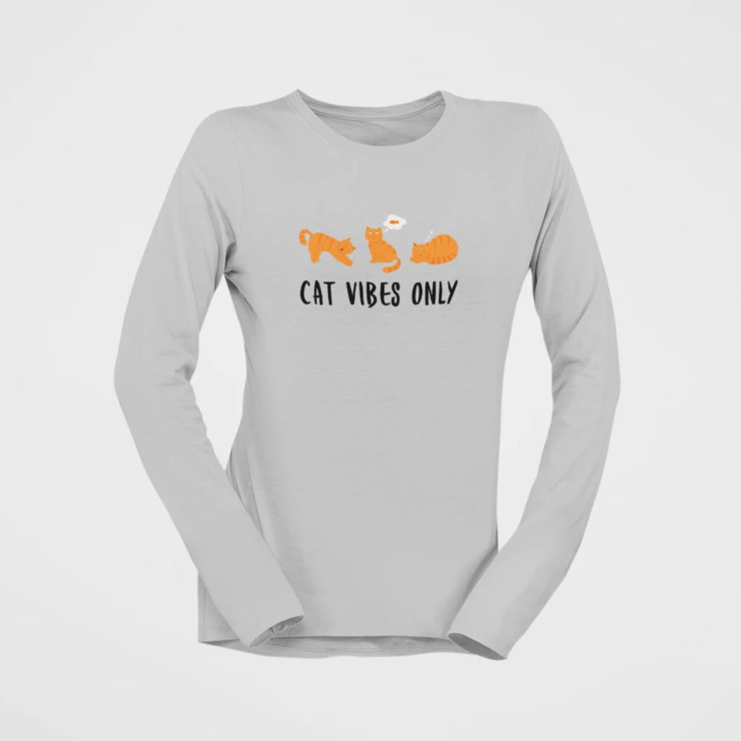 
                  
                    cat vibes only cotton tshirt for cat lovers
                  
                