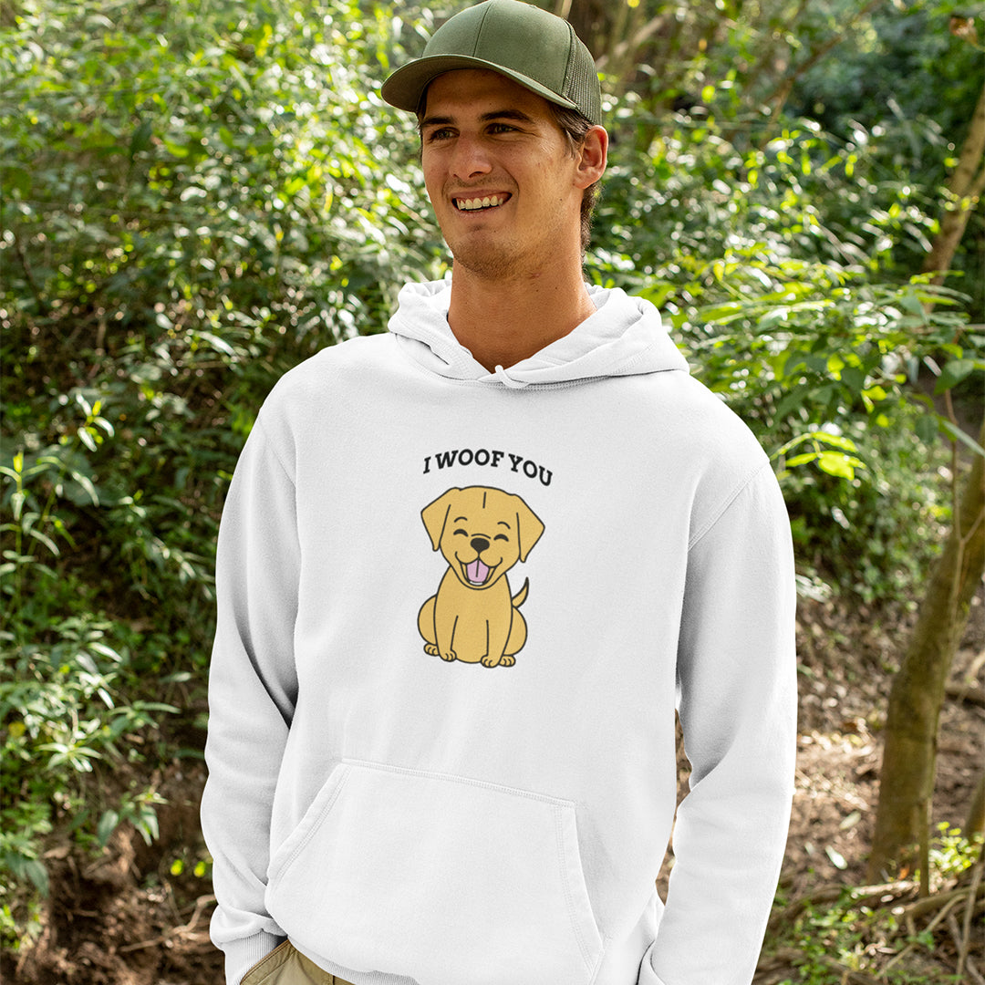 I Woof You Floof hoodie for dog lovers