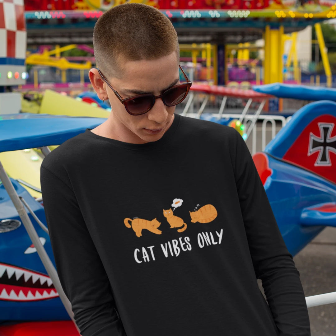 
                  
                    cat vibes only cotton tshirt for cat lovers
                  
                