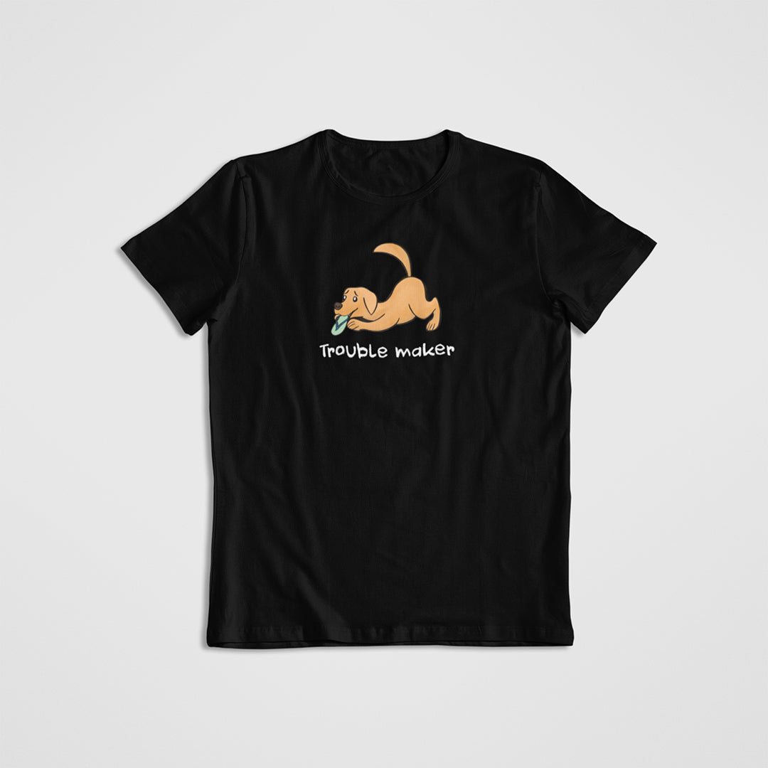 trouble maker floof t-shirt for dog lovers