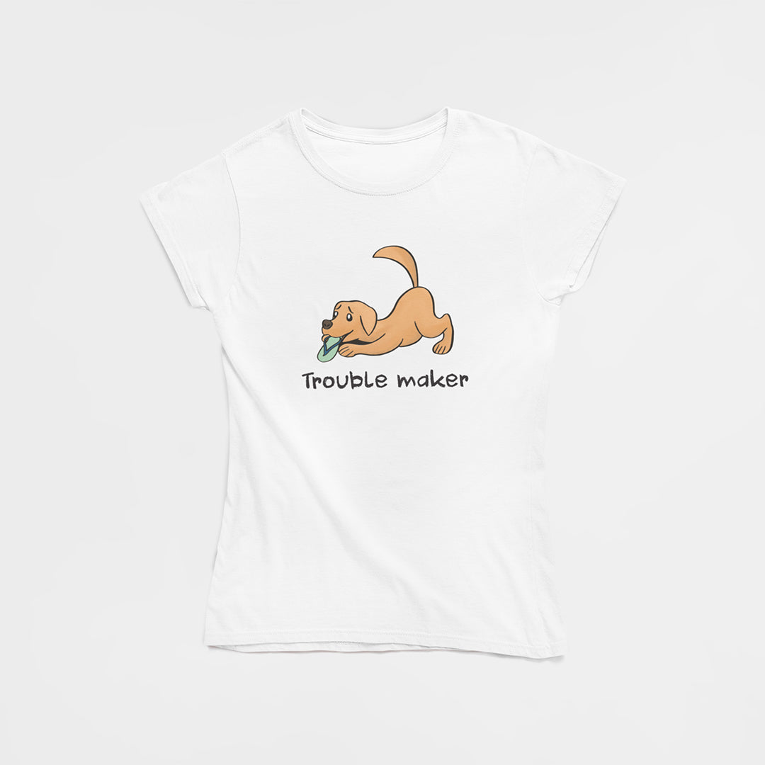 trouble maker floof t-shirt for dog lovers