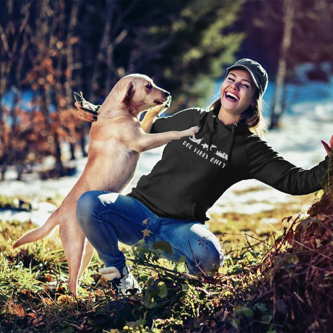 
                  
                    Dog vibes only hoodie for dog lovers
                  
                